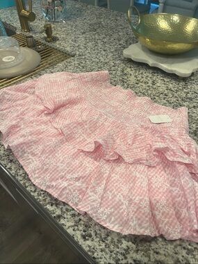NWT Altar'd State Pink Ruffled Floral Skort size XL